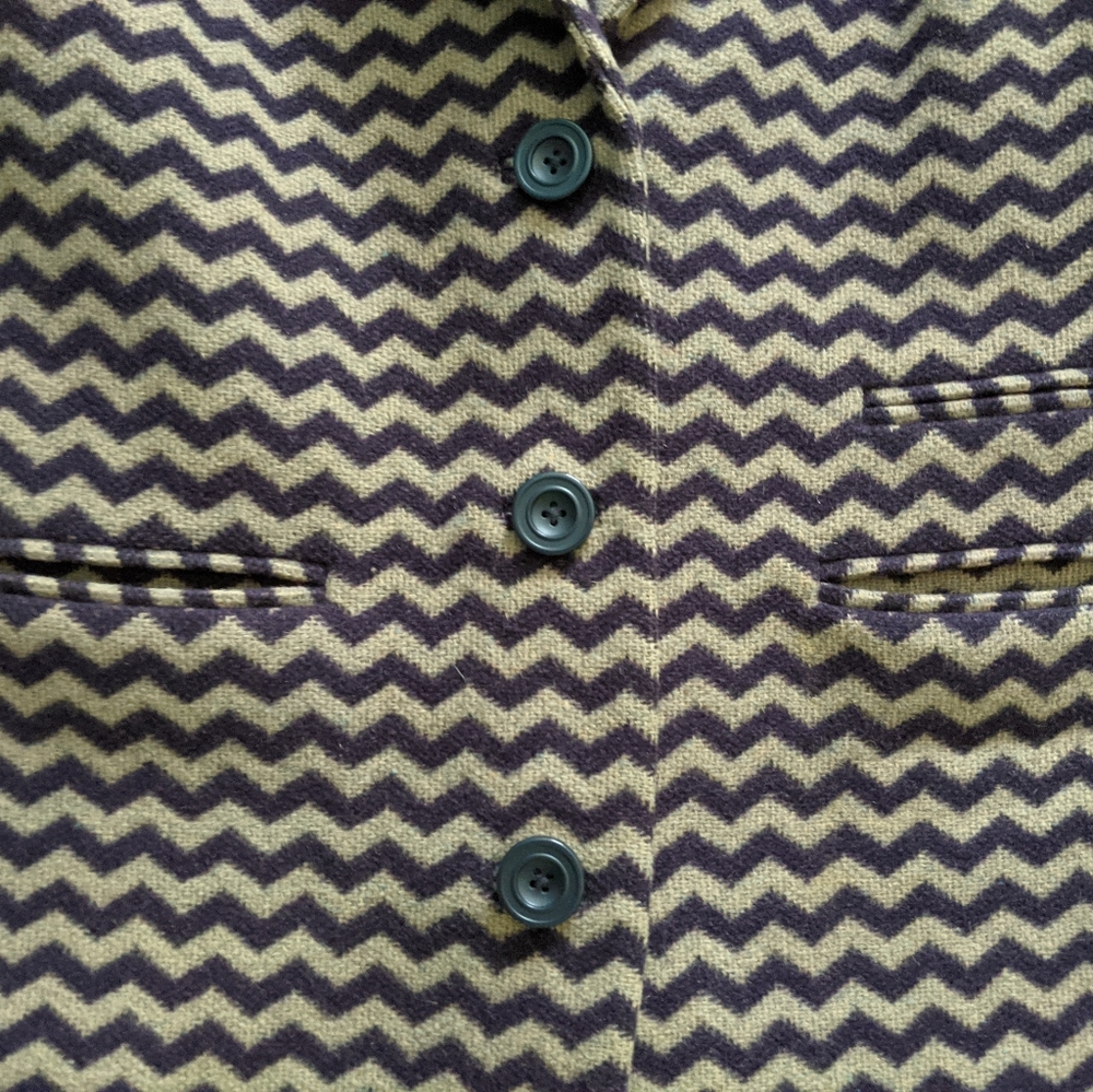 EUC Boden taupe and purple chevron wool winter coat - Picture 7 of 16